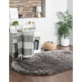 thumbnail image 3 of Marilyn Monroe Opulence Shag Collection Area Rug - Silver Screen (5' 3" x 8' Oval Slate), 3 of 10