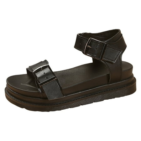 

WNVMWI Sandals Women Women s Heeled Sandals Beach Gold Sandals Women Black Shoes Slippers Flip Flops Large Size Women s Shoes Thick Sole Solid Platform Soft Sole Roman Sandals Beach Casual Su Size 42