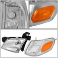 thumbnail image 2 of DNA Motoring For 97-05 Chevy Venture Montana Chrome Amber Corner Headlight Lamps Pair, 2 of 7