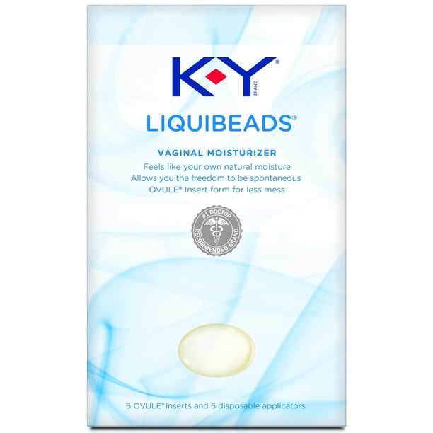 7 Pack KY Liquibeads Feminine Vaginal Moisturizer, Ovule Inserts, 6