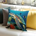 thumbnail image 3 of FCXZI Turtle Coral Reef Underwater Pillow Case for Home Sofa Couch 18x18in, 3 of 5