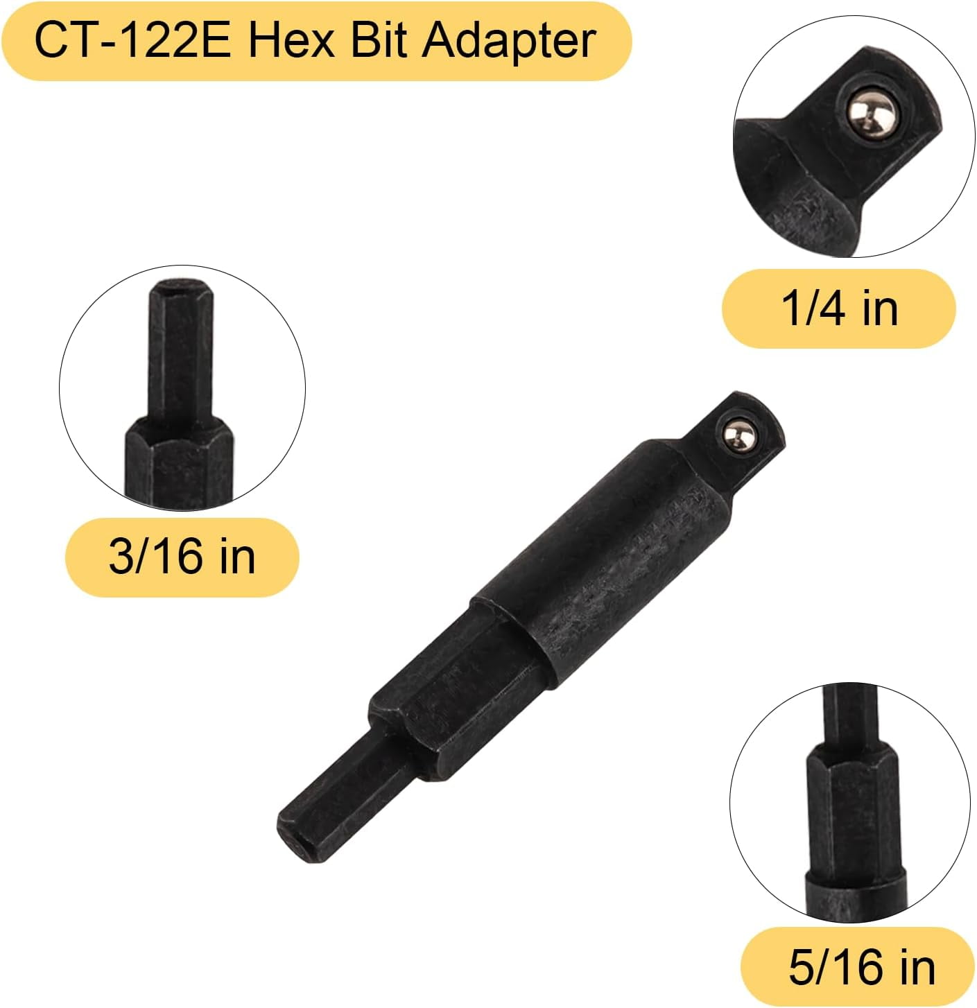 Valve Core Remover Installer Tool and HVAC Service Wrench Set with Hex Bit Adapters, Dual Size SAE 1/4 to 5/16 Port, 5/16'', 3/8'' Refrigeration Service Wrench, 10 Valve Core