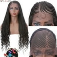 thumbnail image 2 of Synthetic 28'' Cornrow Braided Lace Wigs for Women and Girls - Curly Ends, Box Braided, Lace Front, 2 of 21