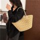 thumbnail image 3 of Bolso Hombro Hueco Mujeres Paja Gran Capacidad Tejido (caqui), 3 of 9