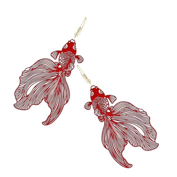 WINDLAND Unique Geometric Earrings Trendy and Fashionable Hollow Fish Ear Hooks Perfect for Women who Love Unique Accessories