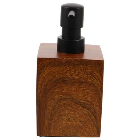 LOLIPPYY Refillable Hand Soap Dispenser with Brown Wood Grain Finish, Modern Soap Pump for Bathroom Countertops