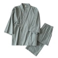 thumbnail image 2 of Wowcloth Men's Kimono Style Pajama Set, Lightweight Short-Sleeve and Shorts, Summer Loungewear for Home Comfort, 2 of 9