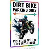 Dirt Bike Accessories Dirt Bike Sign Decor - Dirtbike Motocross Gifts for Boys - Dirt Bike Parking Only Sign