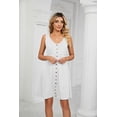 thumbnail image 3 of Vestidos de verano para mujer, sin mangas, informales, con vuelo, con botones, vestido midi, 3 of 7