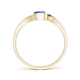 thumbnail image 2 of ANGARA Natural Semi Bezel-Set Solitaire Round Blue Sapphire Bypass Ring in 14K Yellow Gold for Women (Size-5mm) | September Birthstone, Anniversary, Jewelry Gift for Women | Natural Sapphire Ring, 2 of 10