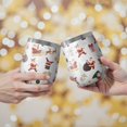 thumbnail image 2 of 12oz Stemless Wine Tumblers White Christmas Santa Pattern Vacuum Insulated Stainless Steel Travel Tumbler Cups Mug with Lid and Straw for Champaign,Cocktail,Beer with Cleaning Brush, 2 of 5
