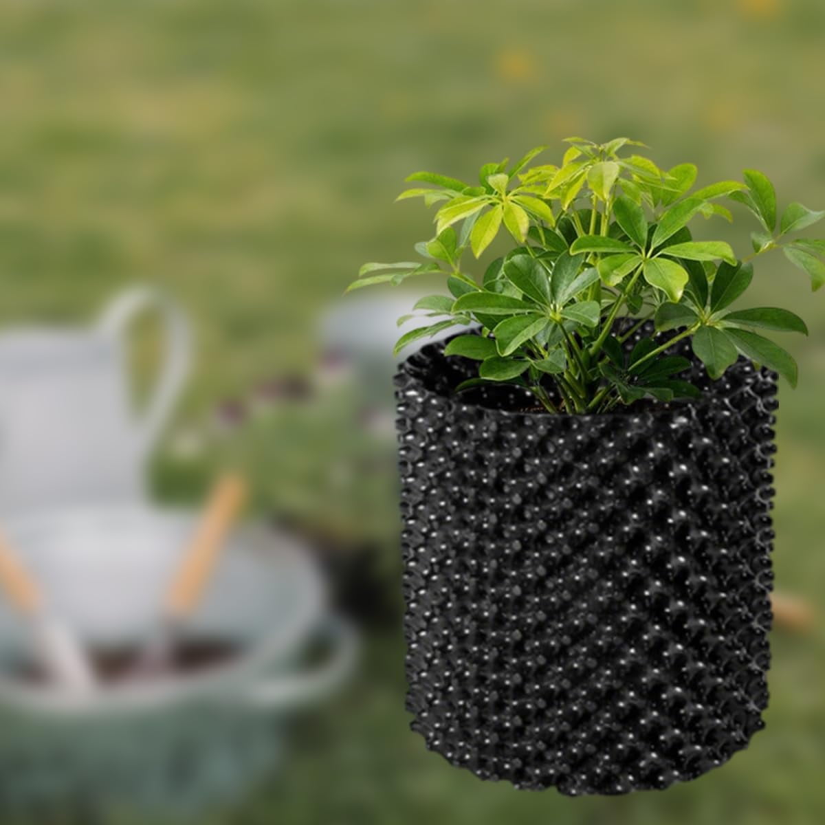 BOYOU 2 Gallon Air Pruning Containers, 10 Pack Plastic Nursery Pots, Plant Pot for Vegetable, Fruit, Gardening Use, Self-Planting Pots with Handles and Bases, Size 7.8'' x 8.7''