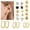 Gold, variant on 8 Pairs Surgical Steel Earrings for Sensitive Ears Hypoallergenic 20G Stainless Steel Stud Hoop Earrings for Women Men Small Opal Ball CZ Surgical Steel Flat Back Earrings