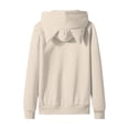 thumbnail image 5 of 13-14 Years Teen Girls Zip Up Hoodies Cat Ear Oversize Hoodie Jackets Casual Long Sleeve Hood Sweatshirtst Coat Back to School Play Daily Fall Winter Wear Beige Sweatshirtst, 5 of 9