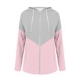 thumbnail image 2 of Women's Full Zip Up Hoodie Cardigans Striped Print Casual Fashion Outerwear Hooded Sweatshirt Fall Spring Coats (XL, Pink 01), 2 of 6