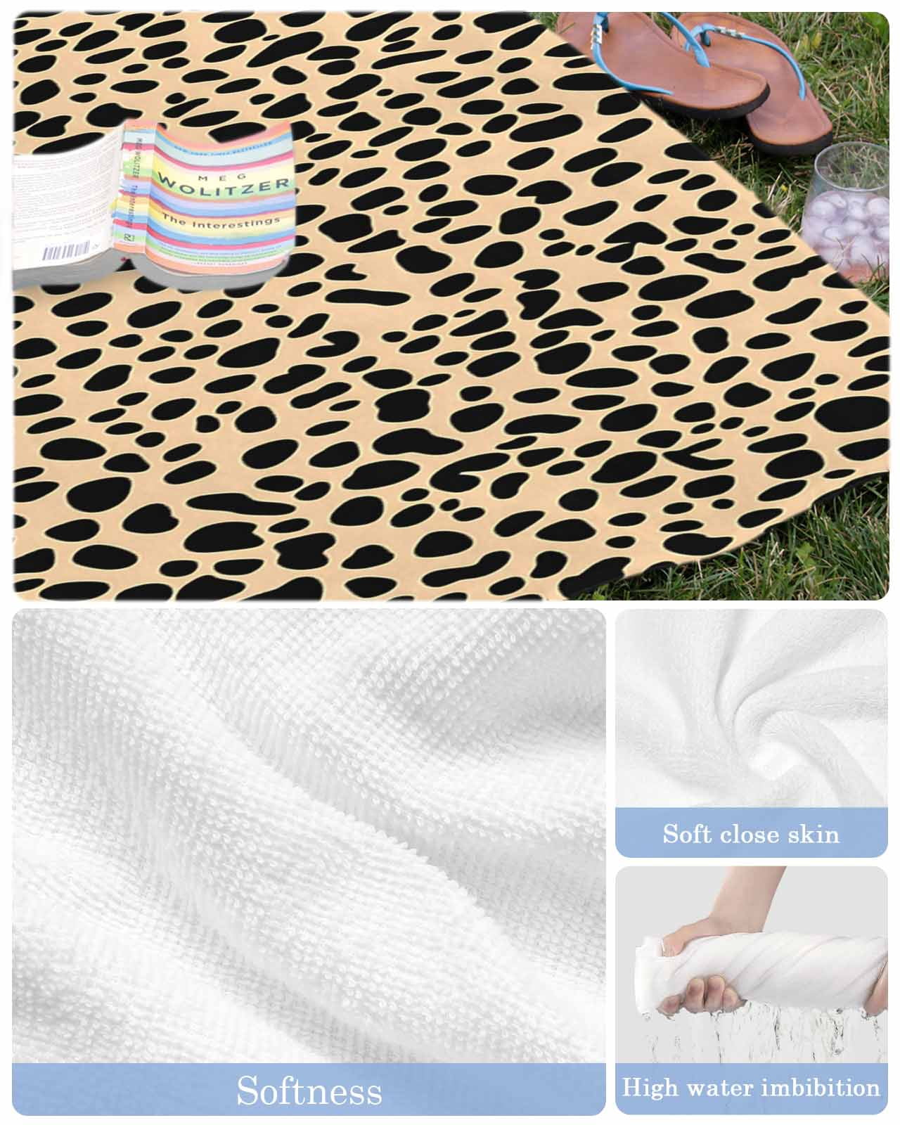 Black Beige Modern Beach Towels Oversized Super Absorbent, Abstract Art Retro Lightweight Bath Towel Quick Dry Sets For Bathroom/Pool/Rv Camping/Beach Play/Gym Room/Picnic 35"x70"