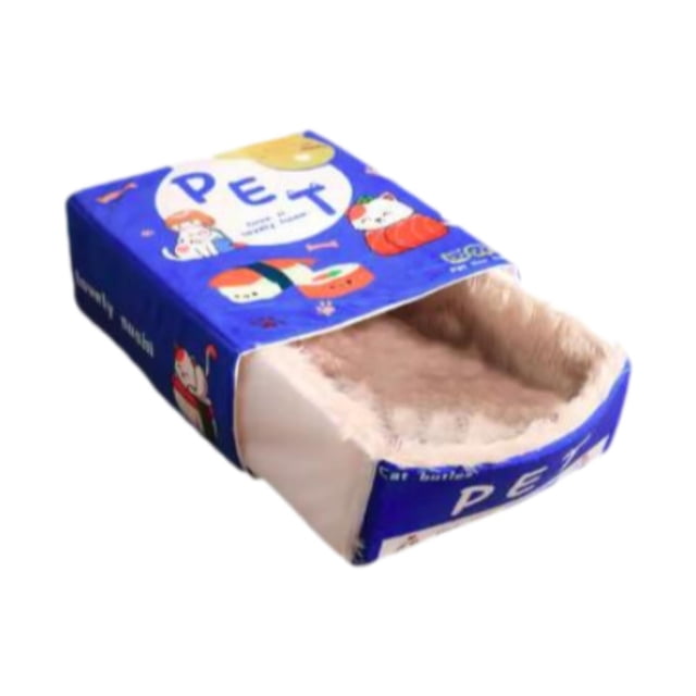 Cama para mascotas, diseño de caja de refrigerios, tienda suave desmontable para mascotas, para gatitos, perros para todas L