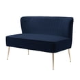 thumbnail image 6 of Costaelm Alaia 46" Wide Upholstered Velvet Love Seat Sofa, Navy Blue, 6 of 10