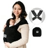 Baby K'tan Original Baby Wrap Carrier, Infant and Child Sling - Simple Pre-Wrapped Holder for Babywearing - No Tying or Rings - Carry Newborn up to 35 lbs, Black, Women 16-20 (Large), Men 43-46
