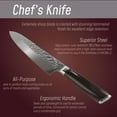 thumbnail image 4 of BambooMN Chef Knife - Hammered Blade Black Handle - 1 Knife, 4 of 5