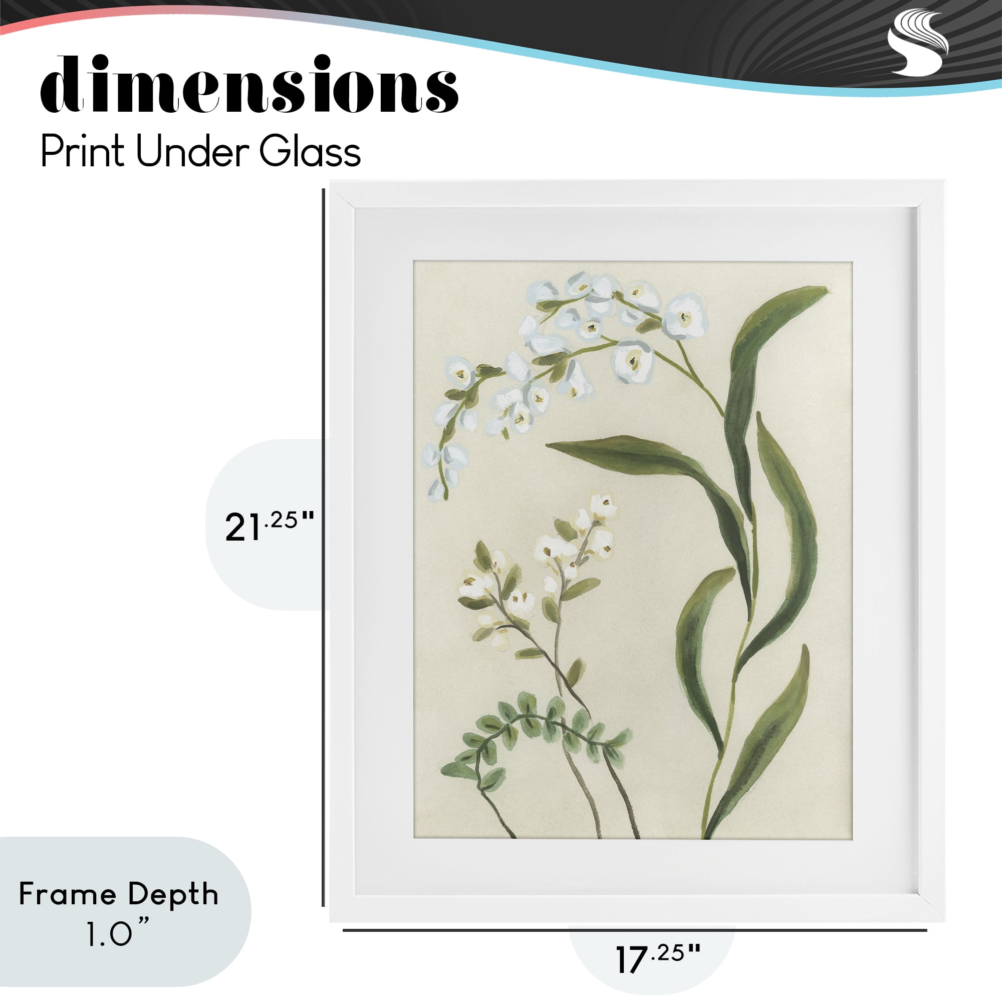 Stupell Industries Neutral Snowdrop Stems White Framed Print Under Glass, design by June Erica Vess
