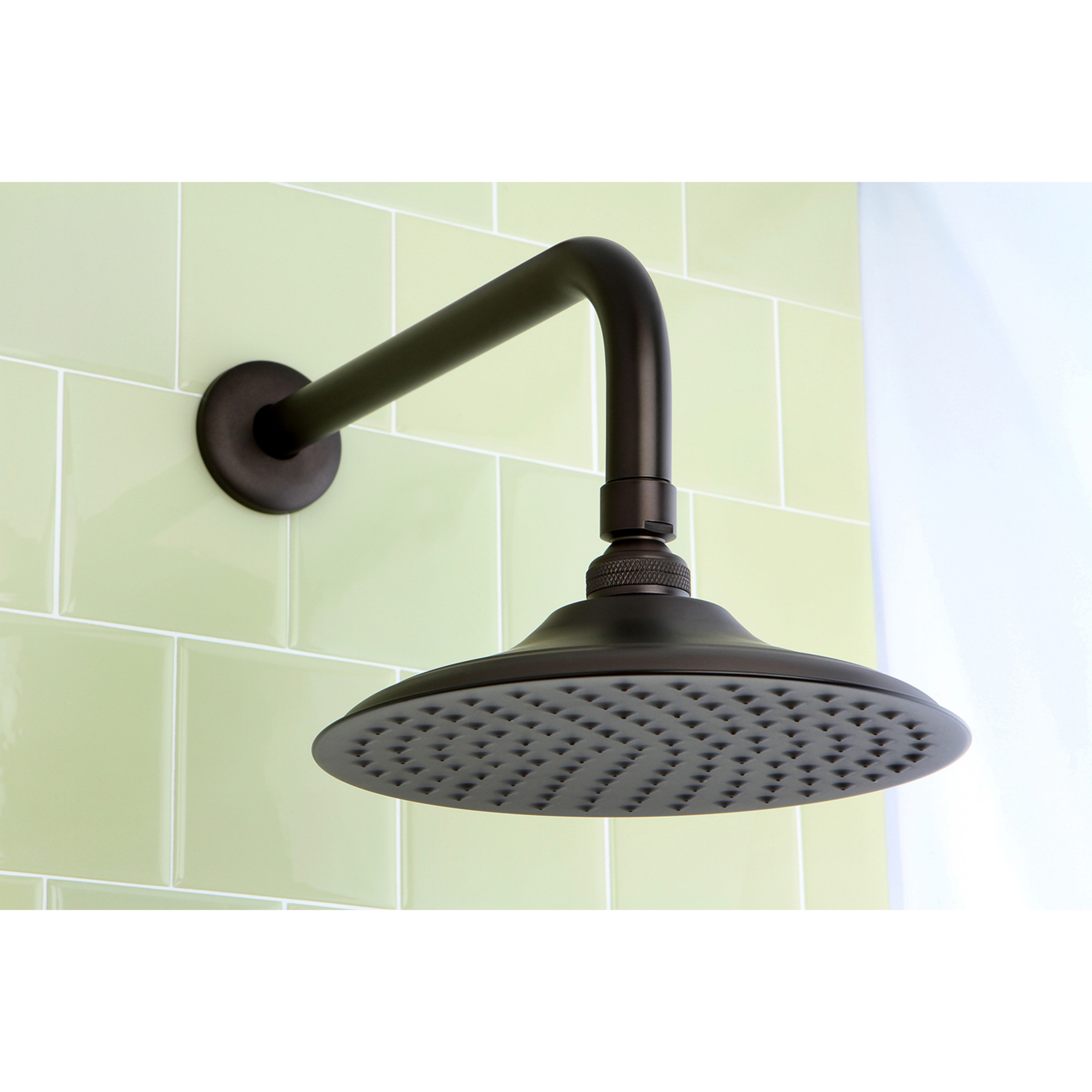Kingston Brass K135A5CK Victorian 5-1/4-Inch Round Raindrop Brass Shower Head with 12-Inch Shower Arm in Oil Rubbed Bronze