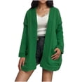 thumbnail image 2 of RXIRUCGD Blouse à Manches Longues Col en V pour Femmes Rayée Ample Assortie, Vert, Taille : TG, 2 of 4
