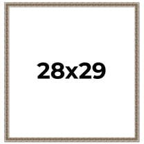 28x29 Frame Silver Versailles Ornate Solid Wood Picture Frame | 1 Inch Moulding Width | Interior