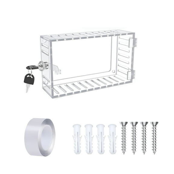 GJX Universal Thermostat Lock Box with Key,Clear Thermostat Guard Fits Thermostats 7H X 4.5W IN