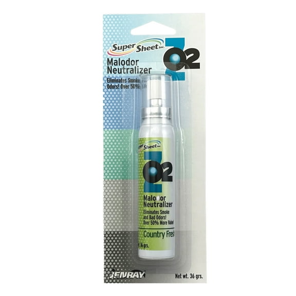 Super Sheet Malodor Neutralizer with Country Fresh Scent: The Ultimate Car Spray Freshener, Smoke Eliminator for Car; All-in-One Car Sanitizer Spray, 1.3 oz