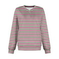 thumbnail image 4 of Sexlip V-Neck Long Sleeve Casual Sweatshirt Fleece Relaxed Fit Soft Comfortable Top for Winter Daily Wear Women's Clothing Fashionable Lifestyle Essential Pink XXXXL, 4 of 6