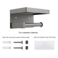 thumbnail image 6 of Toprema Toilet Paper Holder with Shelf Tissue Roll Hanger SUS304 Stainless Steel Rustproof Bathroom Hardware Screw Wall Mount or Self Adhesive - Gray, 6 of 7