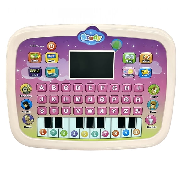 BESTSKY 2026 New Educational Learning Tablet,Interactive Light Up Sound Toy,Alphabet,Numbers,Math,Spelling,Quiz,Story,Music Led Activity Electronic Device,Portable Training Tool for 3-5 Years