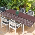 thumbnail image 2 of Boho Red Brown Flower Table Cloths for 8 Foot Rectangle Tables, Abstract Bohemia Pesley Floral Patio Waterproof Elastic Fitted Tablecloths, Washable Rectangular Table Cover for Camping, 2 of 8