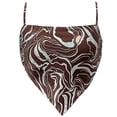 thumbnail image 3 of Camisola de banda impresa sin mangas con espalda descubierta y dobladillo de pañuelo para mujeres (marrón S) FLhrweasw Para estrenar, 3 of 8