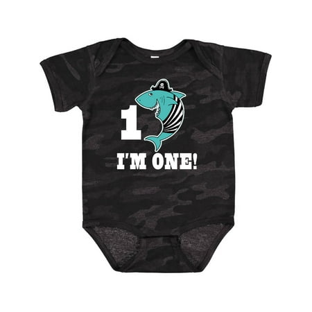 

Inktastic 1st Birthday Shark Party 1 Year Old Pirate Gift Baby Boy Bodysuit