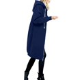 thumbnail image 3 of (clearance)IDALL Winter Jackets for Women Trench Coat Women Casual Long Hooded Drawstring Solid Zip Jacket Pockets Jacket Zipper Coat Parkas Peacoat Navy 5xl, 3 of 6