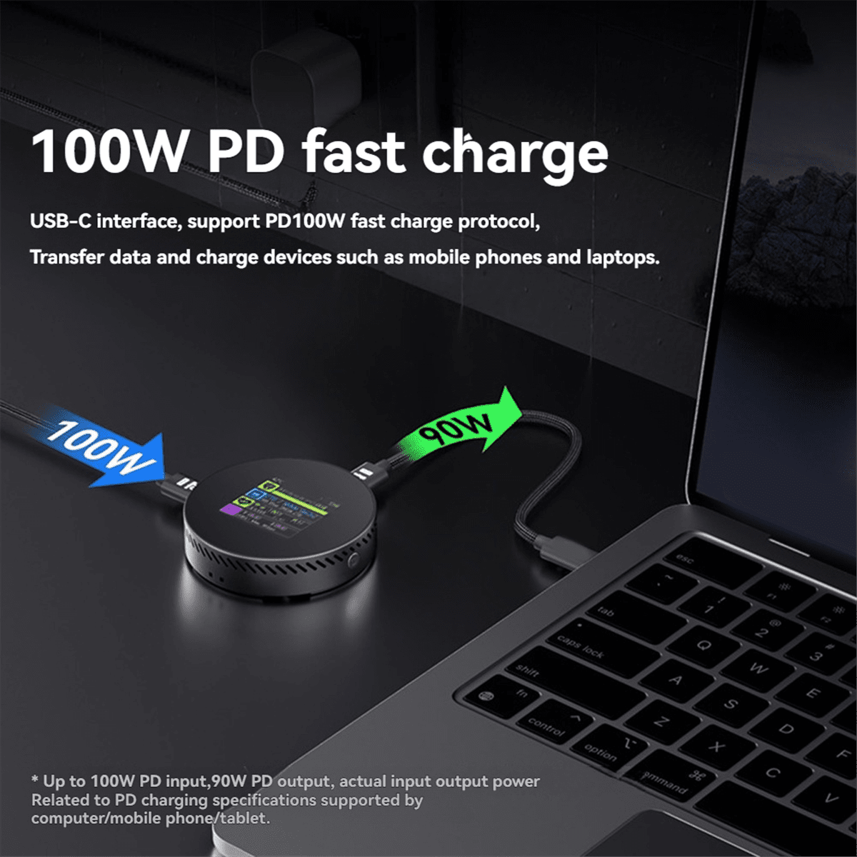 M.2 NVMe SSD Enclosure Magnetic Design 10Gbps Data Transfer 3s Power Protection 2TB Expanses PD Charging 100W