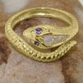thumbnail image 4 of LBG British Made 14k Yellow Gold Natural Opal & Amethyst Womens Promise Ring - 33 size options - Size 6.5, 4 of 6