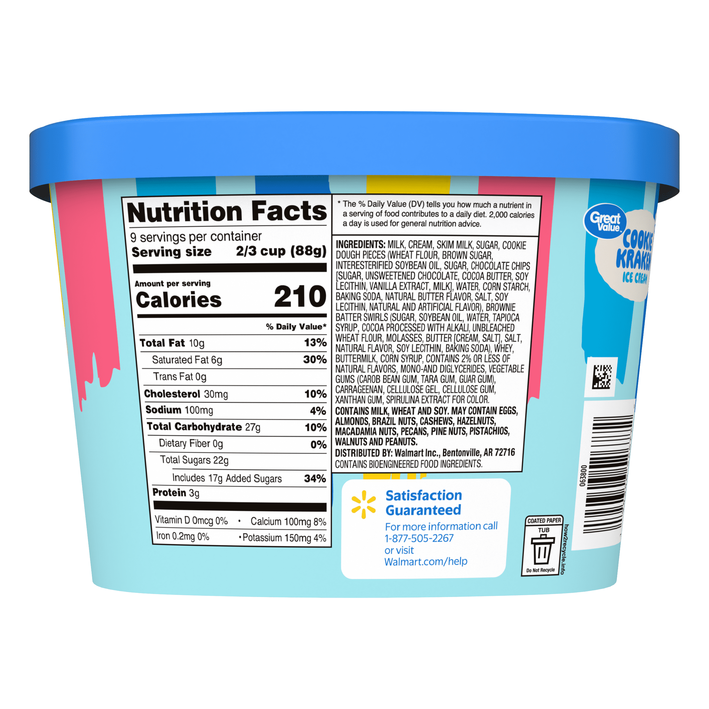 Great Value Cookie Kraken Ice Cream, 48 fl oz