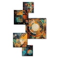 thumbnail image 3 of Designart "Geometric Vibrations Orange and Blue II" Modern Geometric Metal Wall Art Set, 3 of 5