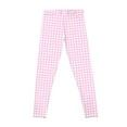 thumbnail image 2 of Pink And White Gingham Check Pattern Leggings Women's tights leggins push up woman for physical Womens Leggings, 2 of 6