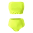 thumbnail image 4 of EYNMVR Women's Bandeau Bikini Sets Removable Straps Lace Up Swimsuits High Waisted Two Piece Bathing Suits, 4 of 5
