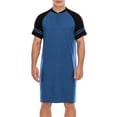 thumbnail image 2 of Men's Nightshirt, Cotton Nightwear Mens Big and Tall Nightshirts Round Neck Short Sleeve PJ Comfy Soft Sleepwear Plain Nightgown Pajamas, 2 of 8