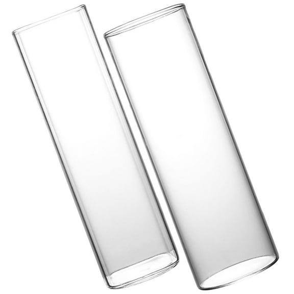 2 Pcs Cocktail Mojito Cup 2pcs (square   Round) Straight Glass Mixing Cup The Wed