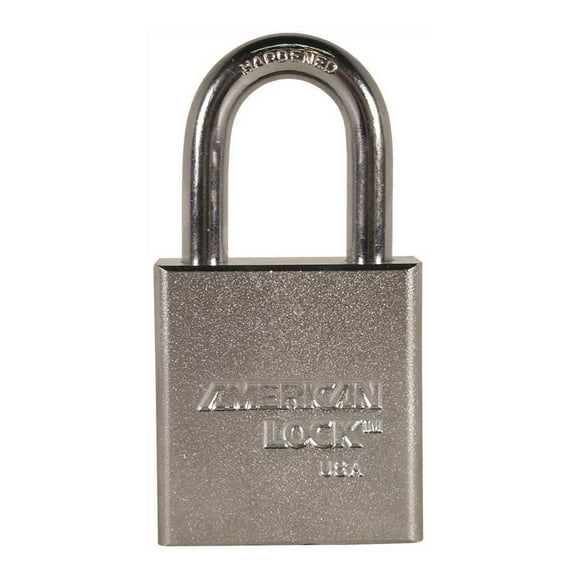 American Lock Keyed Padlock, 3/4 in,Rectangle,Silver A5200