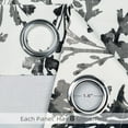 thumbnail image 3 of DriftAway Heather Curtain 84 Inches Long for Bedroom Blackout Thermal Insulated Curtains with Floral Botanical Patterns for Living Room 2 Panels Set Grommet 52Wx84L Charcoal Black and White, 3 of 8