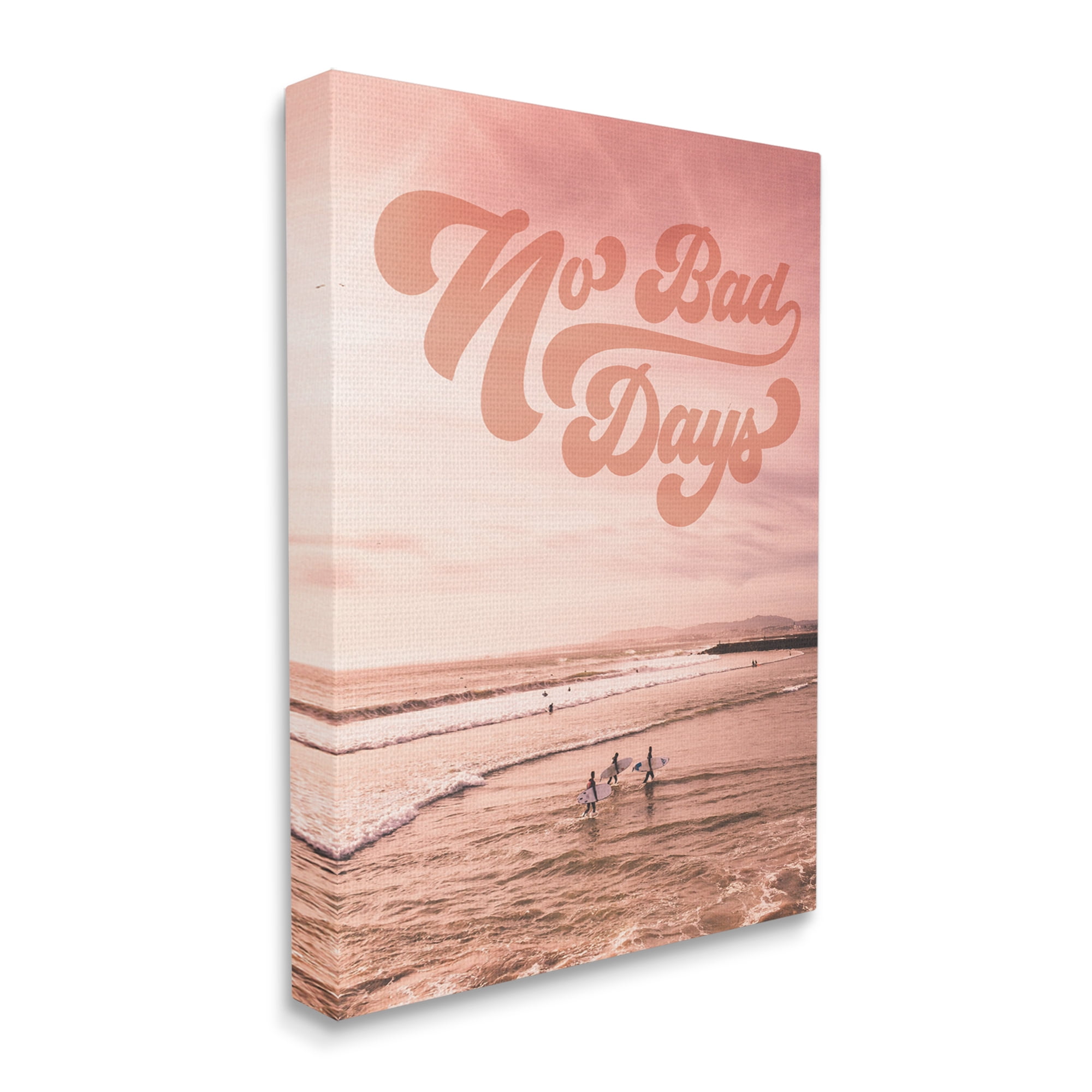 Stupell Industries No Bad Days Retro Beach Nature Painting Gallery Wrapped Canvas Print Wall Art, 24 x 30