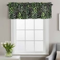 thumbnail image 4 of Spring Plants Window Valance for Kitchen, Watercolor Gradient Green Eucalyptus Leaf Plant Black Rod Pocket Short Curtain for Small Windows, Light Filtering Decorative Valance, 60 x 18 Inch, 4 of 9