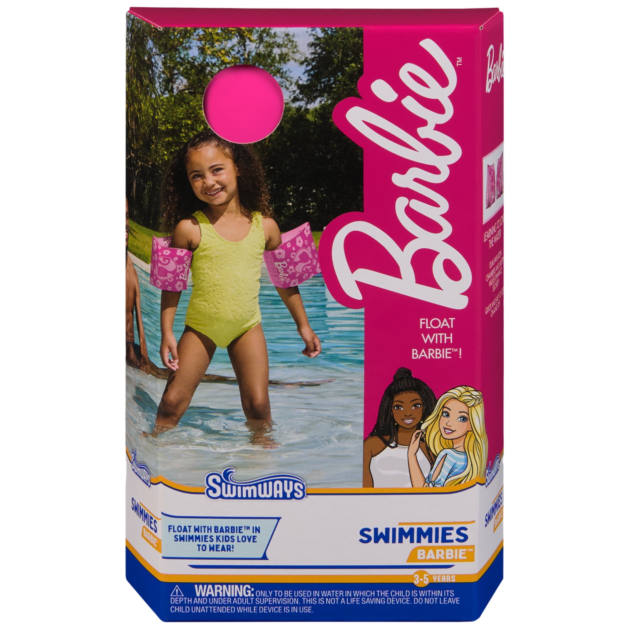 SwimWays Barbie Swimmies (Unisex), Arm Floaties for Kids Age 3-5